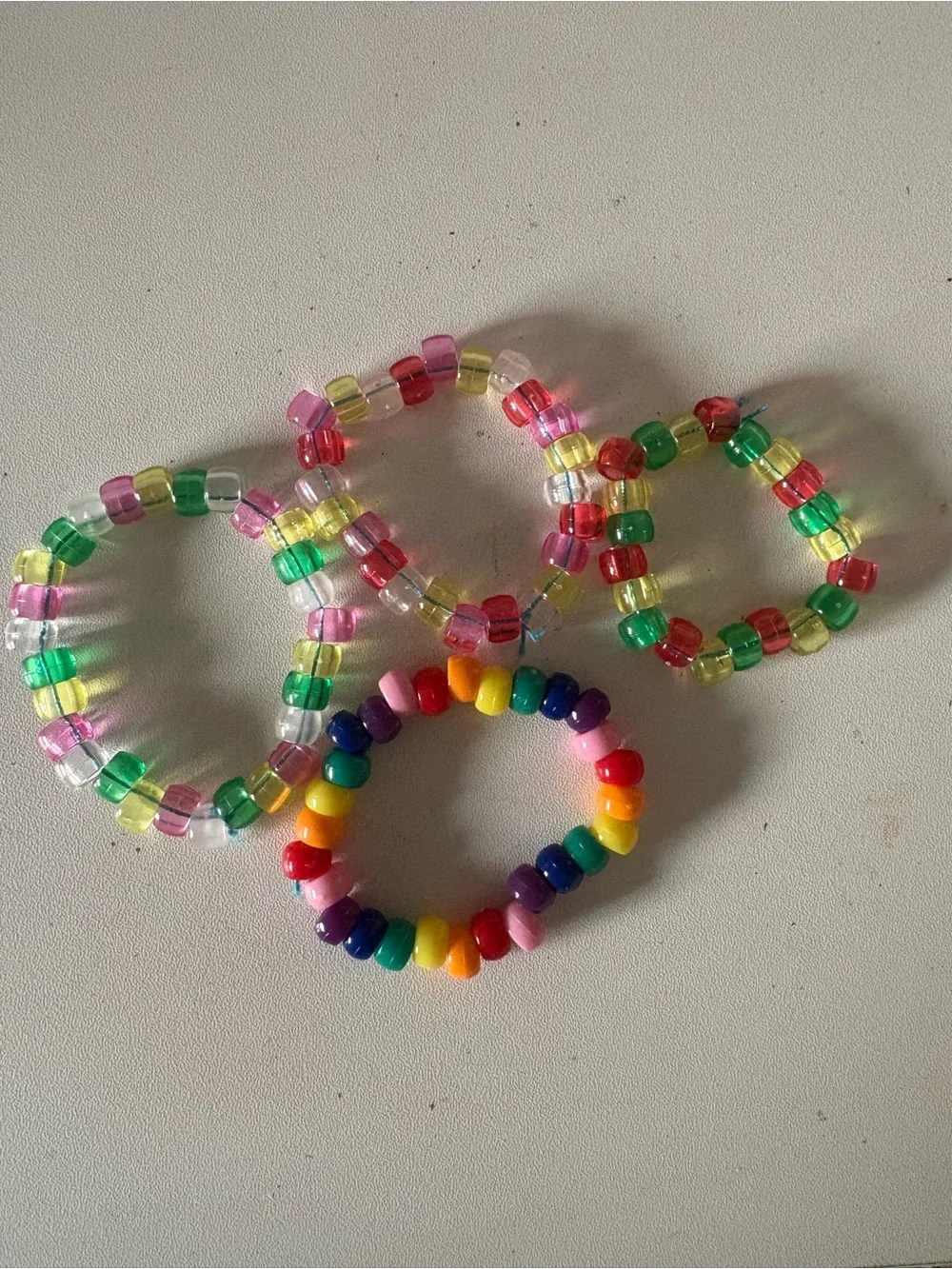 Kids Multicolor Beaded Stretch Bracelets - Colorful Set